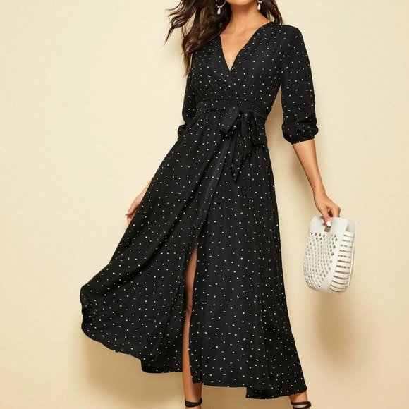 Private Label Dresses & Skirts - Womens Confetti  Dress MIdi A-LINE XL Swiss Dot